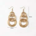thumbnail image 5 of Mightlink Women Gold Plated Long 70s Disco Earrings Hoop Round 3 Circles Earrings Multi-Layer Drop Earrings Big Alloy Geometric Party Wear Earring, 5 of 6
