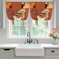 thumbnail image 4 of Western Boho Balloon Curtains for Living Room/French Door, Vintage Cowboys Abstract Cactus Plant Orange Tie Up Curtains 63 Inch Length Energy Saving Kitchen Curtains Shades for Windows 42"x63", 4 of 8