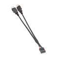 thumbnail image 3 of Cable de extensión USB macho a macho para placa base, doble USB-A a carcasa de PC, 9 pines, s202412241092, 3 of 5
