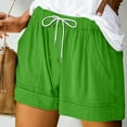 thumbnail image 2 of lulshou Shorts for Women, Women's Comfy Summer Drawstring Solid Color Shorts Casual Loose Pockets Drawstring Short Pants, 2 of 5