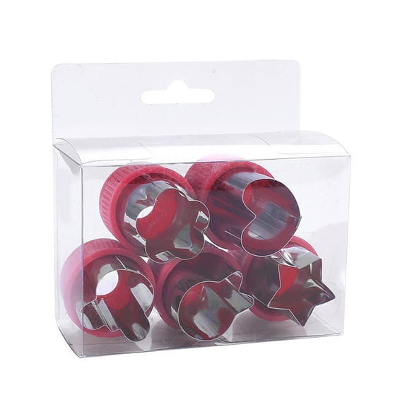 Gnmfd 5 Piece Stainless Steel Cookie Cutter Set for Baking and Fruit Cutting, Heart Star Round Shape Molds for DIY Cookies Cake Fondant Kitchen Supplies Easy Clean