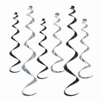 Twirly Whirlys 4-24" & 2-36" Assorted Black & Silver - 6 Pack (6 Per Package)