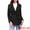 Black, variant on Women's Lapel Collar One Button Overcoat with Belt L Black