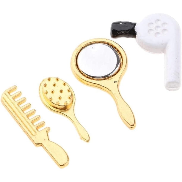 Miniature Comb Hair Dryer Mirror Makeup Set /12 Dollhouse Decorations