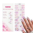 thumbnail image 1 of Tiras de uñas de gel IQXGE Purple Flower 20 piezas con luz UV, 1 of 6