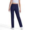 thumbnail image 5 of Conairie School Uniform Pants for Girls Straight Leg Elastic Waist Relaxed Fit Kids Dress Pants Classic Twill Trousers with Pockets Navy, 5 of 5