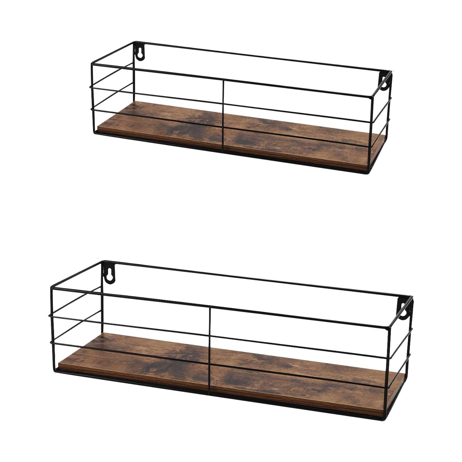 EYMPEU 2 Pack Wall Shelves, Rustic Floating Shelf Set Wall Mounted for Livingroom, Kitchen, Bedroom, Bathroom, Office