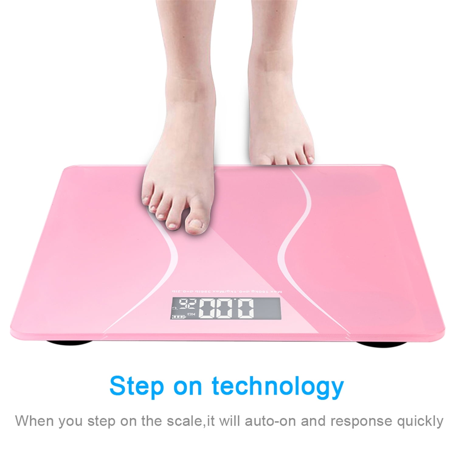 UWR-Nite Digital Body Weight Bathroom Scale, Weighing Scale with Step-On Technology, LCD Display(400lb), Batteries Included
