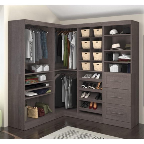 Pur by Bestar Corner Storage Kit in Bark Gray