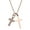Rosegold, variant on Cross Necklace Stainless Steel Double Cross Pendant Necklace Dainty Zircon Cross Charm Link Chain Choker Delicate Faith Jewelry Religious Gifts for Women