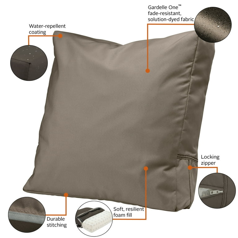 Classic Accessories Patio Lounge Chair Pillow Back Cushion Foam, 23 x 20 x 4 inch