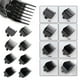 thumbnail image 4 of Kit de peluquería de 8 piezas en negro con soporte, peines de posicionamiento y peines limitadores para uso en peluquerías y barberías, 4 of 8