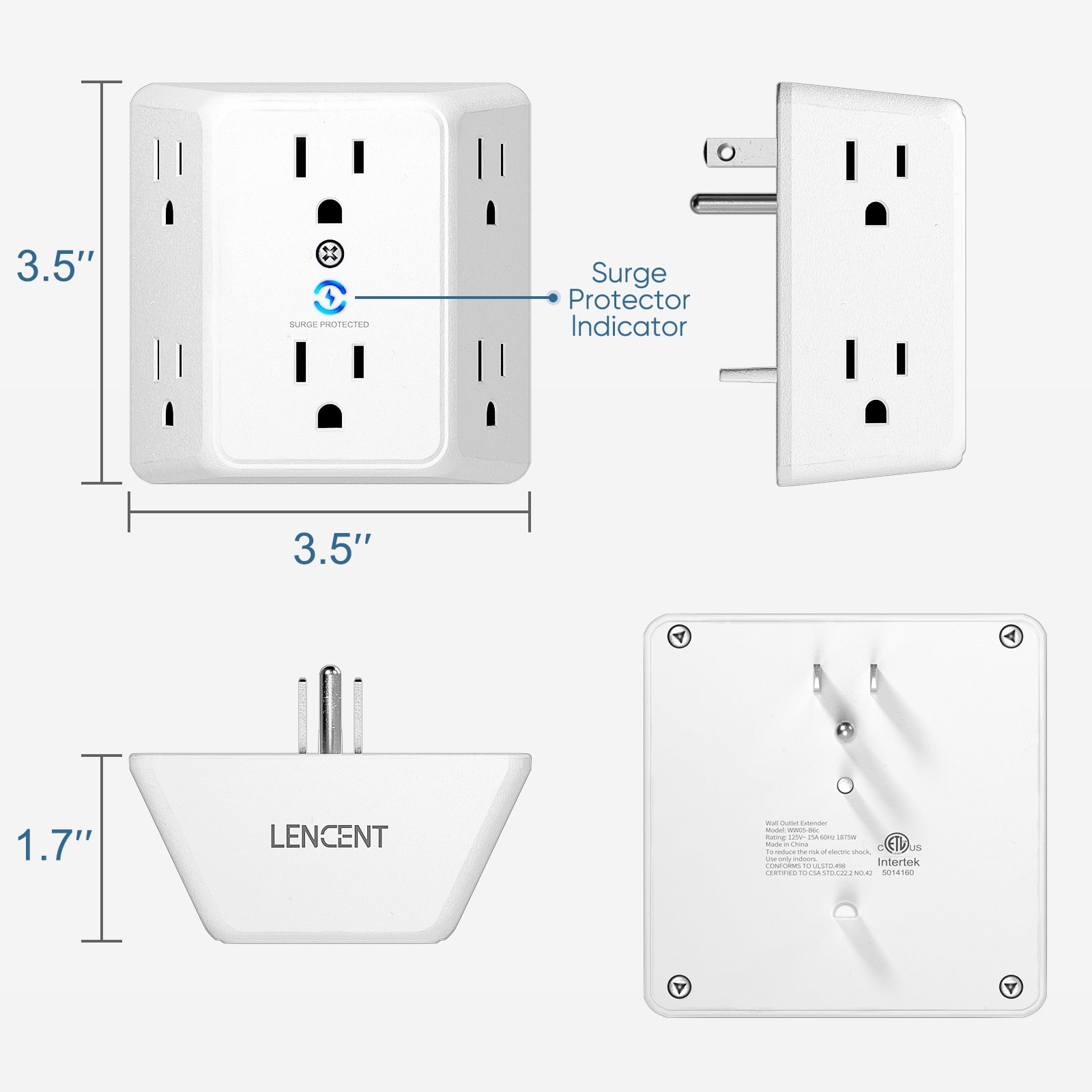 STANLEY 6-Outlet Wall Adapter with 2 Spaced Outlets, Case of 24 –  thenccdirect