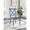 thumbnail image 4 of Coast to Coast Imports Bar Harbor Blue Crossback Wood Dining Chairs - Set of 2, 4 of 7