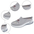 thumbnail image 6 of Dakaela Mules for Women 2026 Summer Woven Slip on Walking Sneakers Flower Embroidery Orthopedic Closed Toe Slides with Arch Support Grey 7.5, 6 of 7