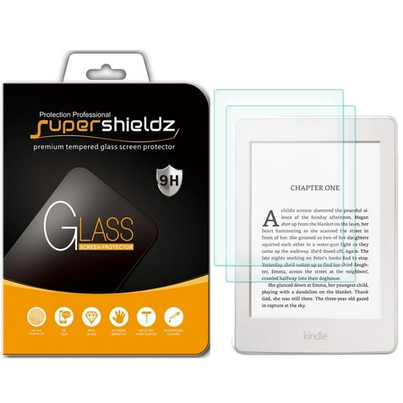 [2-Pack] Supershieldz for Kindle Paperwhite 3 Screen Protector, Tempered Glass Screen Protector, Anti-Scratch, Anti-Fingerprint, Bubble Free