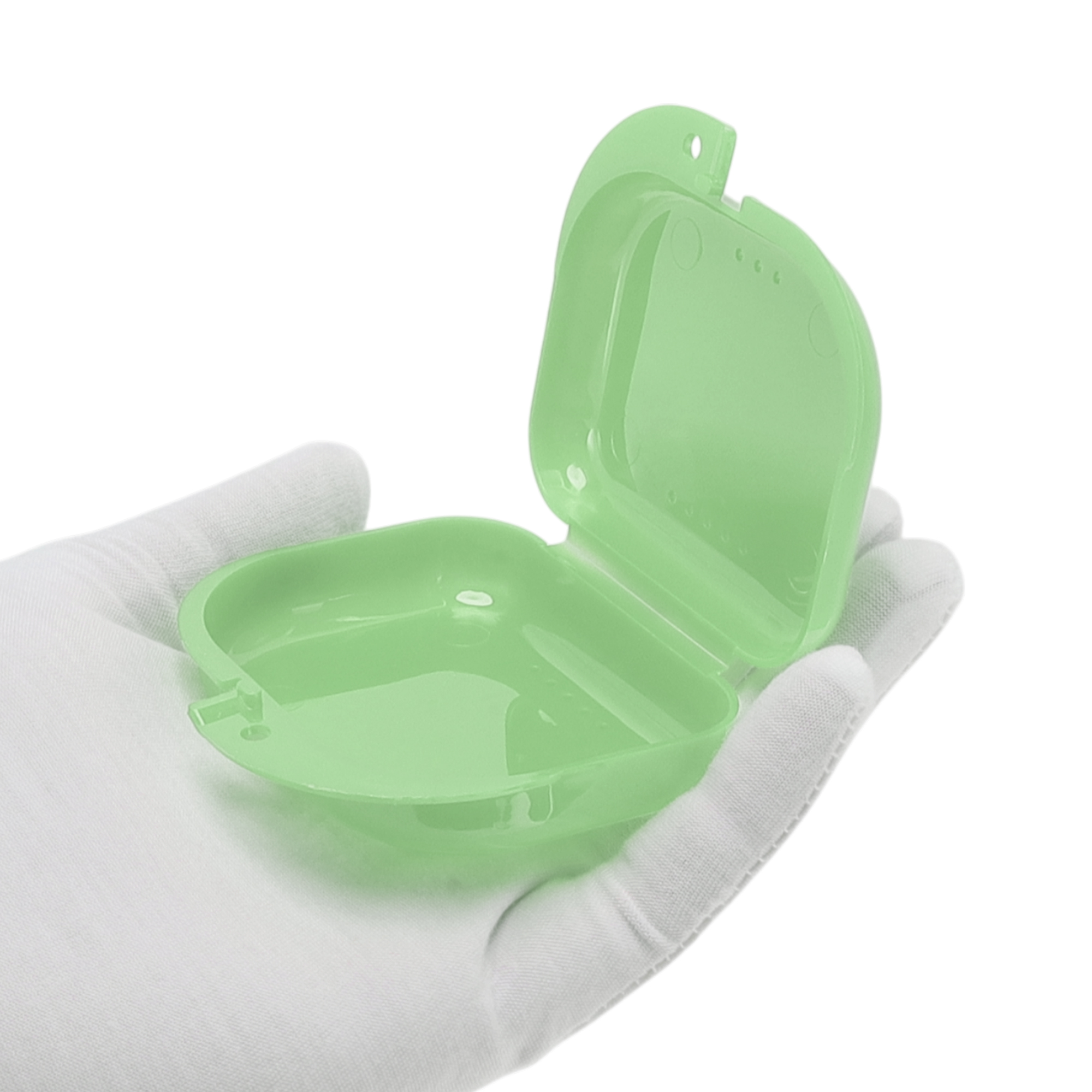 Unique Bargains Mini Braces Box with Brush 1 Set Light Green
