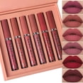 thumbnail image 2 of 6Pcs/Box Makeup Lipstick Liquid Set Velvet Matte Gloss Lip Red Lipstick Nude Women Long Lasting Waterproof Beauty Cosmetic Kit, 2 of 5