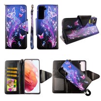 Case For Samsung Galaxy S20 FE S20 Fan Detachable Magnetic Wallet Pu Leather Cover Flap Closure Snap-on Book Style Cases Cash Pocket Card Slots Holder Wrist Strap 2 in 1 Folio Galxy Butterfly