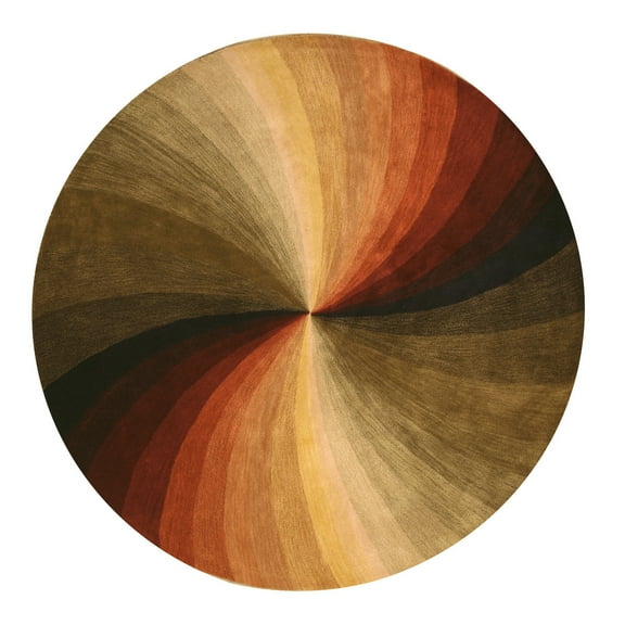 Round Wool Rug 6ft - Hand Tufted Swirl Carpet for Living Room, Bedroom, Dining Area & Home Decor