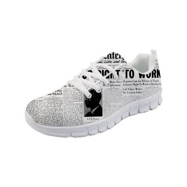 Zapatos planos Doginthehole de enfermera con diseño de periódico para mujer, zapatillas ligeras con cordones de malla para despertar, calzado transpirable de verano para damas y niñas.