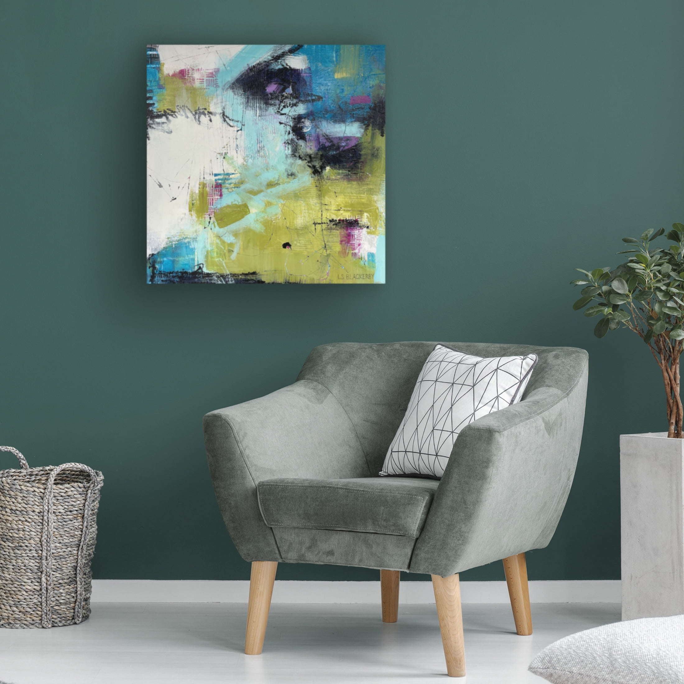 Canvas Wall Art - Linda S. Blackerby 'Moonrise' Wall Art for Living Room, Bedroom, or Office Décor by Trademark Fine Art - 24 x 24 Inches
