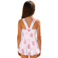 thumbnail image 2 of Tutolipy Pink Dragon Pattern Swim Dress for Girls, Cross Shoulder Strap Design Sleeveless Bathing Suit for Beach Summer Size 3-4 Years, 2 of 8