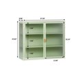 thumbnail image 3 of Royard Oaktree Metal Wall Cabinet with Glass Doors 3-Tier Wall Mounted Storage Cabinet with Detachable Shelves Modern Medicine Cabinet for Kitchen Bathroom Living Room, Mint Green, 3 of 7
