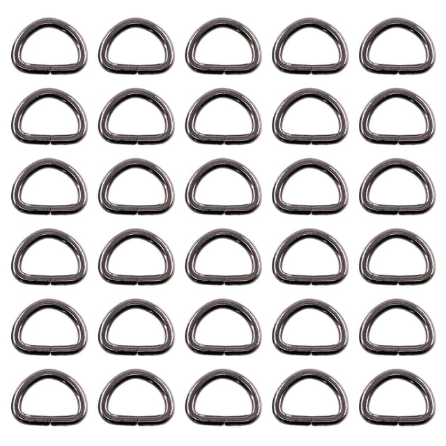 Swpeet 150 Piezas Anillos en D de Metal Negro Semi-Circular de 20 mm