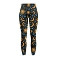 thumbnail image 5 of Renewold Sun Moon Star Gold Blue Leggings for Women with Pockets Buttery Soft Running Pants High Waisted Spandex Graphic Leggings Thick Essential Pants Scrunch Butt Lifting, M, 5 of 8
