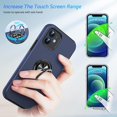 thumbnail image 4 of Hidden Series Compatible with iPhone 12 Case 5G, [Heat Dissipation] [No Fall-Off Kickstand] 360° Metal Ring, 15Ft Military Grade Shockproof Phone Case for iPhone 12 6.1 Inch, Blue, 4 of 13