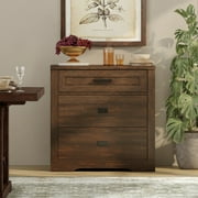 Small Dresser for Bedroom, 3 Drawer Dresser for Closet Organizers and Storage, Mid Century Modern Dresser for Living Room, Hallway, Rustic Brown