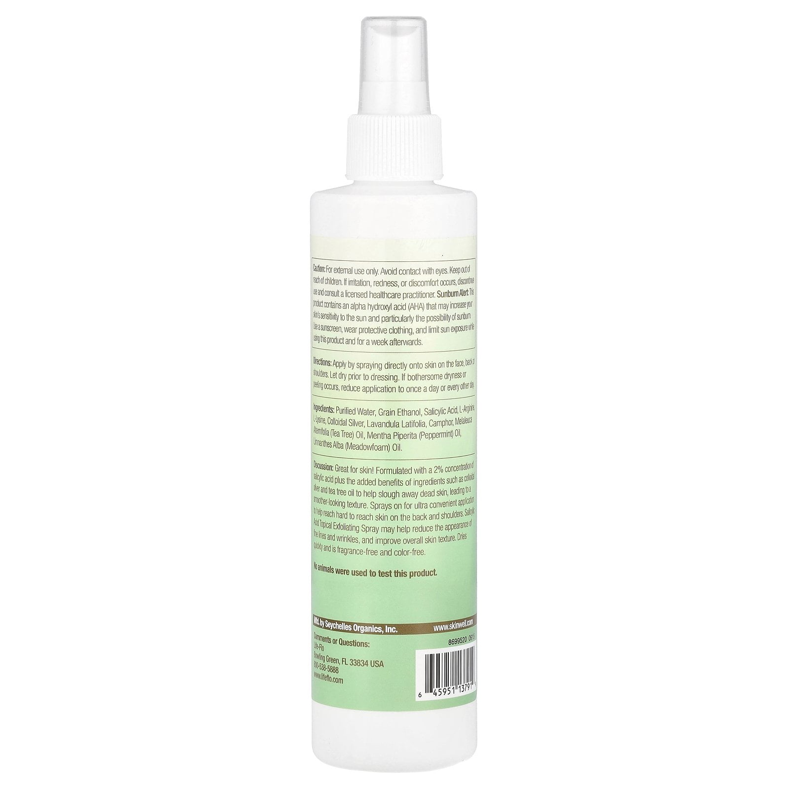 Life-Flo Salicylic Acid Spray | Topical Exfoliating Spray | 2% Salicylic Acid for Skin, Fine Lines, Wrinkles, Acne | 8 oz