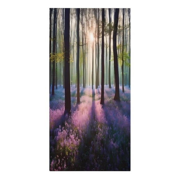 RKSupls Purple Forest Sunbeams Mist Microfiber Beach Towel Absorbent Compact Towels for Swimming Pool Beach Travel Things for Vacation Essentials Adult Gift,61.4×30.3Inch