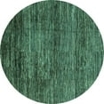 thumbnail image 1 of Ahgly Company Indoor Round Oriental Turquoise Blue Modern Area Rugs, 4' Round, 1 of 4