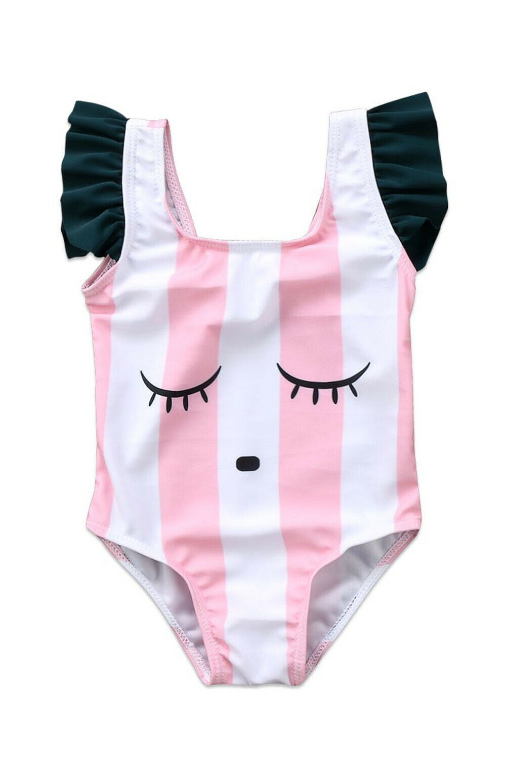 pink striped bathing suit