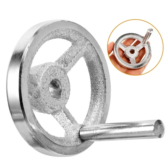 OULII 1 Ensemble de Roue à Main en Métal pour Tour Acier au Carbone Argent Utilisé en Atelier Techniciens