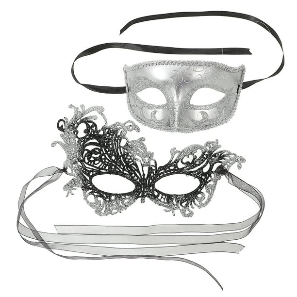 KAKOWELY 2 máscaras de mascarada para cosplay, elegantes máscaras de moda para fiesta de Halloween, máscaras de carnaval de media cara.