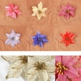 thumbnail image 4 of 24Pcs Christmas Glitter Artificial Poinsettia Flowers Xmas Poinsettia Artificial Wedding Flowers Decorations Xmas Tree Ornaments for Party Favors, 6inch, 4 of 6