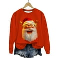 thumbnail image 2 of EchfiProm Funny Christmas Sweatshirts for Women Oversized Sweatshirt Pullover Snowman Hoodless Long Sleeve Adults Shirts, 2 of 6