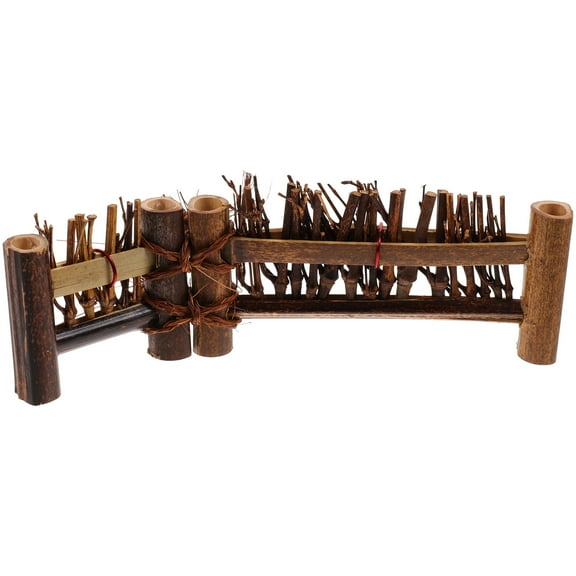 Micro Bamboo Fence Ornament Landscape Decor Garden Edging Fake Brown