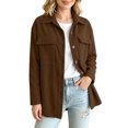 thumbnail image 4 of Enjoytime Jackets for Women Lapel Long Sleeve Button Down Shacket Fall Trendy Casual Coat Plus Size Clothes, 4 of 7