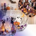 thumbnail image 7 of VAIFTILNO Halloween Decorations Halloween Printed Stemless Glass Cup. Spooky Witch Ghost Crow Clear Stemless Wine Glass For Party Drinks, 7 of 7