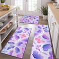 thumbnail image 2 of Purple Butterfly Lavender Pattern Kitchen Rugs Sets Of 3,Kitchen Runner Rugs Non Skid Washable,Decorative Kitchen Floor Mats for Kitchen,Sink,Laundry,17"x30"+ 17"x47" + 17"x59", 2 of 6