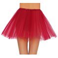 thumbnail image 3 of Women's Classic Elastic, 3-Layered Tulle Tutu Skirt,Burgundy, 3 of 3
