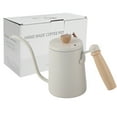 thumbnail image 2 of Stainless Steel Coffee Pot,600ML Coffee Pot Wood Coffee Potwith Wooden Handle Drip Coffee Maker Achieve More, 2 of 8