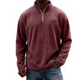 thumbnail image 2 of Men's Quarter Zip Long Sleeve Mock Neck Pullover Sweatshirt XL, 2 of 6