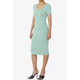thumbnail image 3 of TheMogan Robe Midi Moulante en Jersey de Coton Extensible à Manches Courtes pour Femmes, 3 of 6