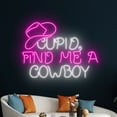 thumbnail image 5 of Handmadetneonsign Cupid Find Me A Cowboy Neon Sign, Cowboy Led Light, Western Neon Light, 5 of 5
