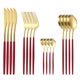 thumbnail image 1 of Juego de cubiertos dorados mate con cuchillos para carne, juego de cubiertos dorados de acero inoxidable, juego de 16 piezas, juego de cubiertos para 4, juego de cucharas y tenedores., 1 of 4